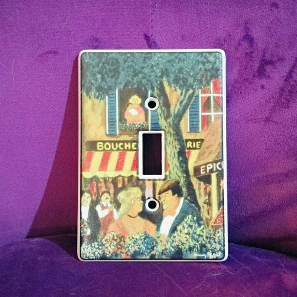 Set of 3 Designer Switch Plate Covers-French Scene - Picture 6 of 7